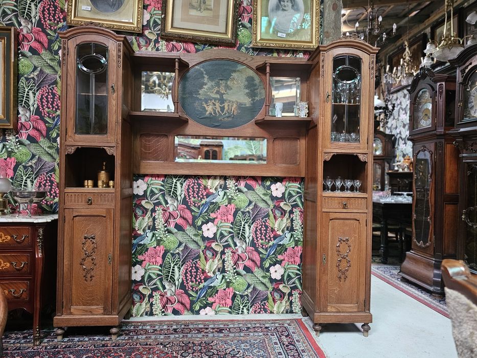 Secesja - zabudowa kanapy słupki kredens + obraz #1596 Stylowy Węgrów