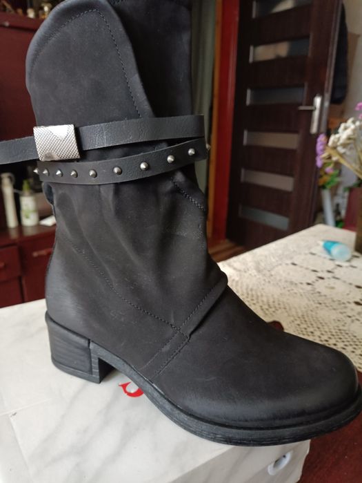 rockowe botki przecierane/ mocna przecena