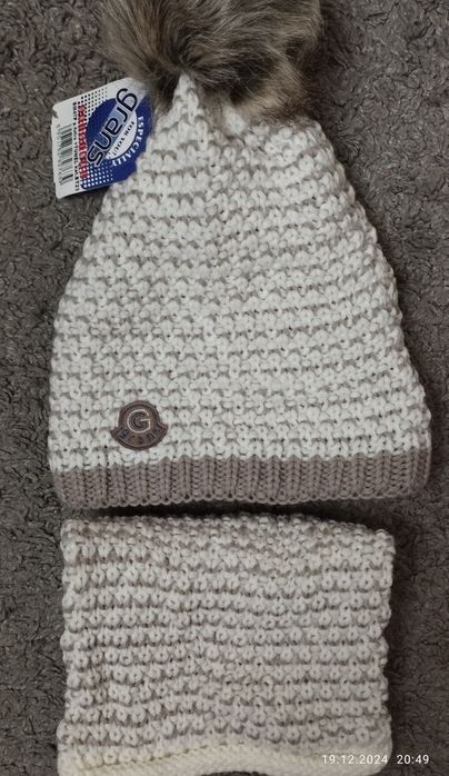 Шапки для двійні, комплект шапка і снуд для двійні