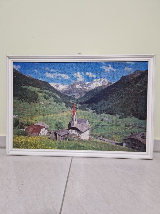 Obraz krajobraz górski ułożony z puzzla duży