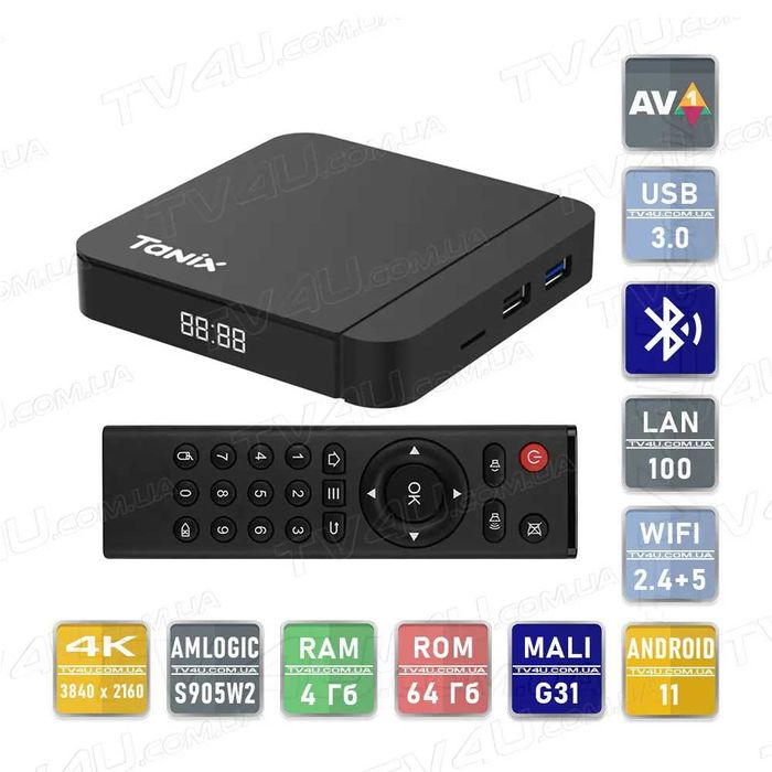 Tanix W2 2/16 Android 11 Wi-Fi IPTV телебачення