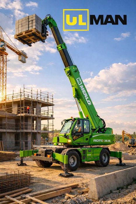 Wynajem ładowarki teleskopową Usługi zwyżką Merlo Manitou z operatorem