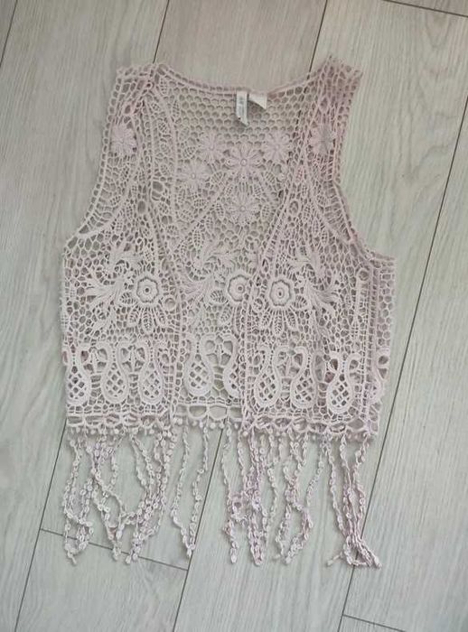 Kamizelka haftowana krótka narzutka plażowa HM rozm XS