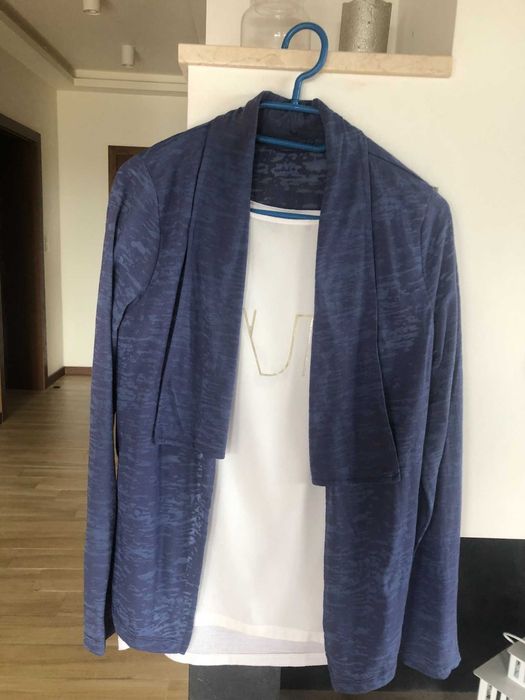 Narzutka  damska, kardigan niebieski S