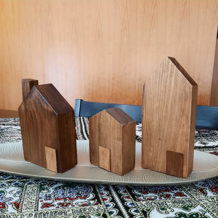 Casas descoração madeira maciça