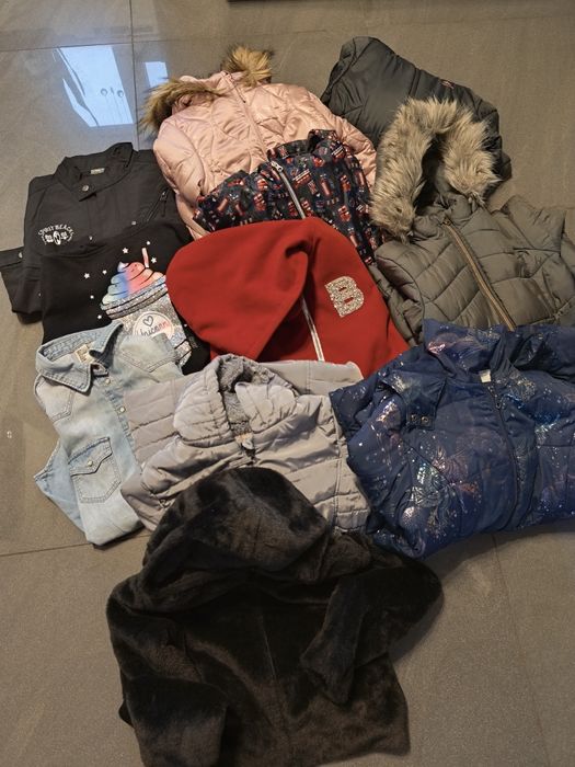 Zestaw ciuchów paka ubrań 134 152 kurtka bluza koszula