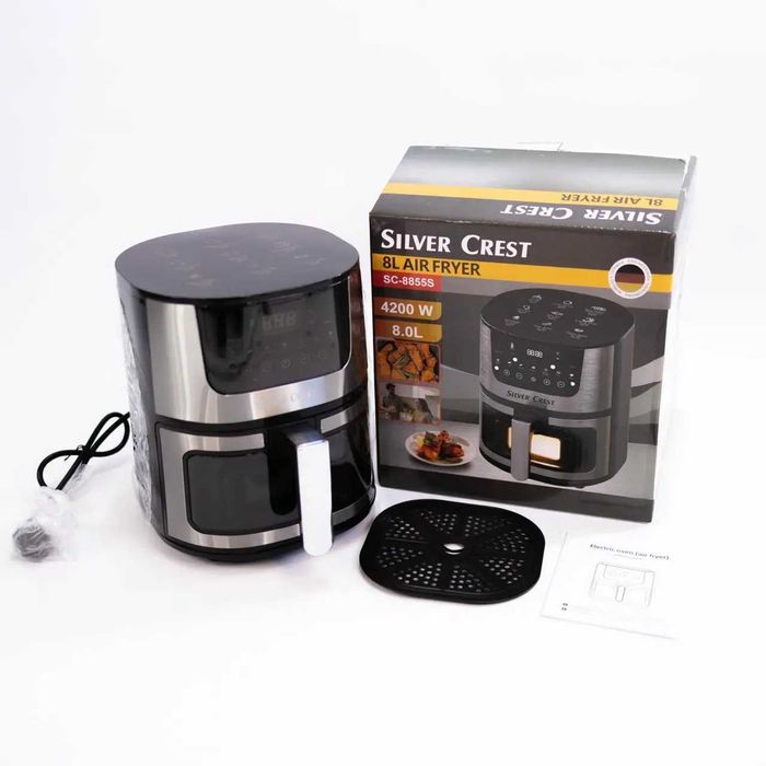 Мощный Аэрогриль 8л Silver Crest SC-8855S 4200Вт| Фритюрница без масла