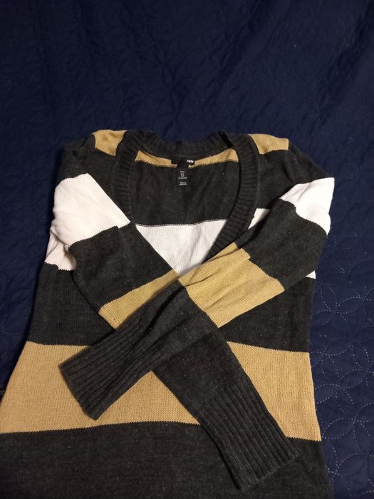 Długi sweterek w paski h&m roz. S