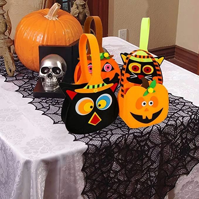 Zestaw Torebek na Słodycze Halloween Filcowe 4 sztuki