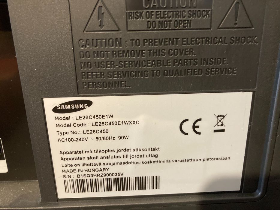 Tv Samsung apenas com entrada da alimentação queimada