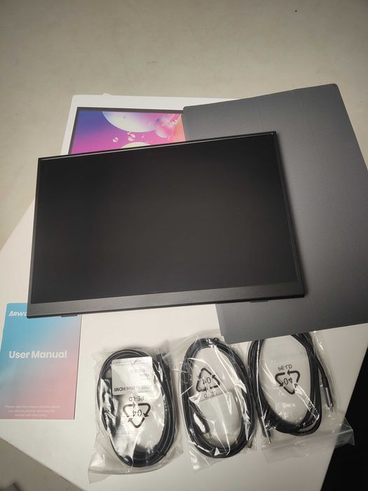Портативний монітор 14" з динаміками, металевий, 1920х1200 IPS, 60 hz + чохол-підставка