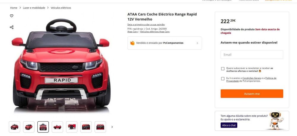 Carro Elétrico Criança Range Rapid  | ATTA
