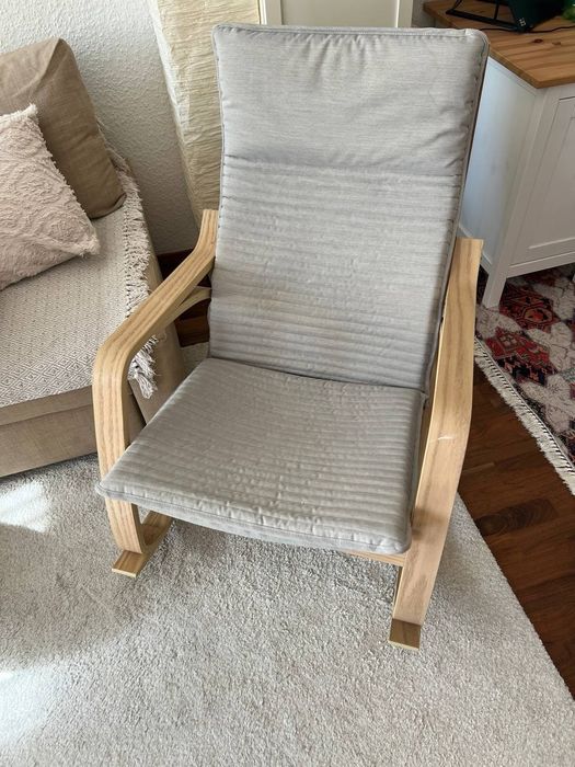 IKEA POÄNG cadeira de baloiço bege 194.292.66