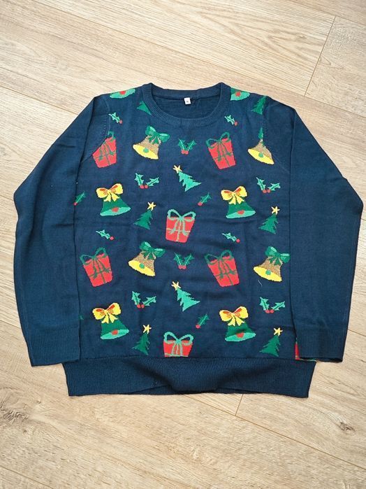 Sweter Świąteczny Damski Prezenty Granatowy Xl 48/50