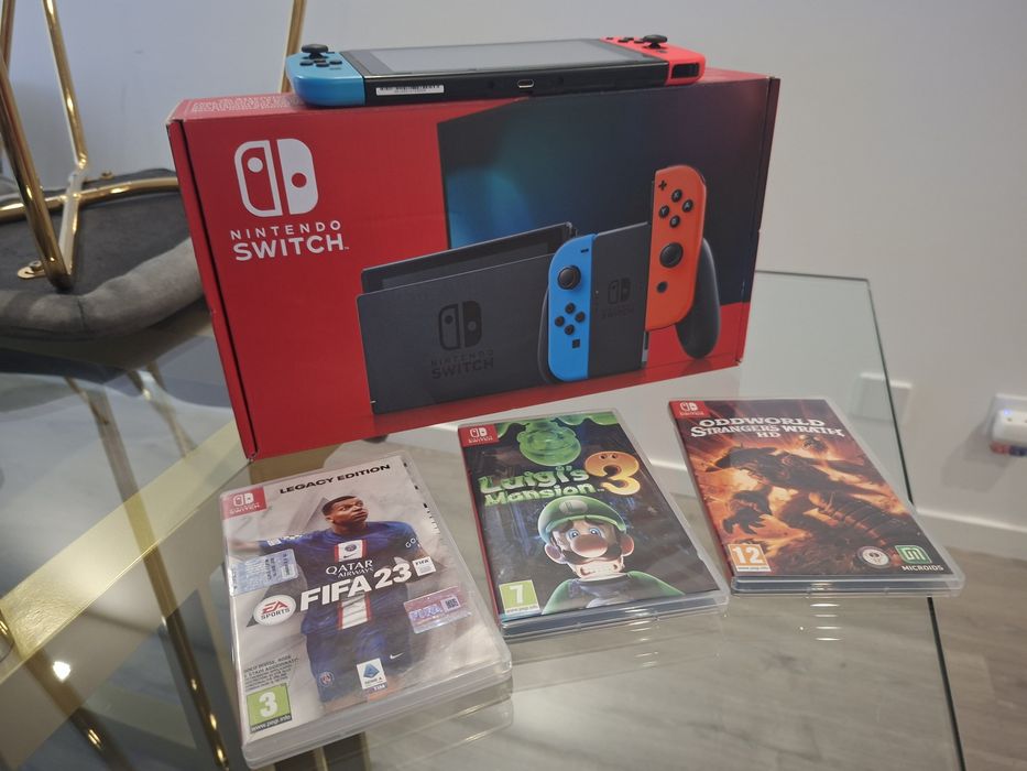 Consola nintendo switch com 3 jogos