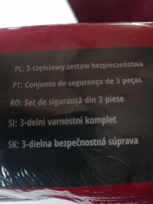 Trzy częściowy zestaw bezpieczeństwa