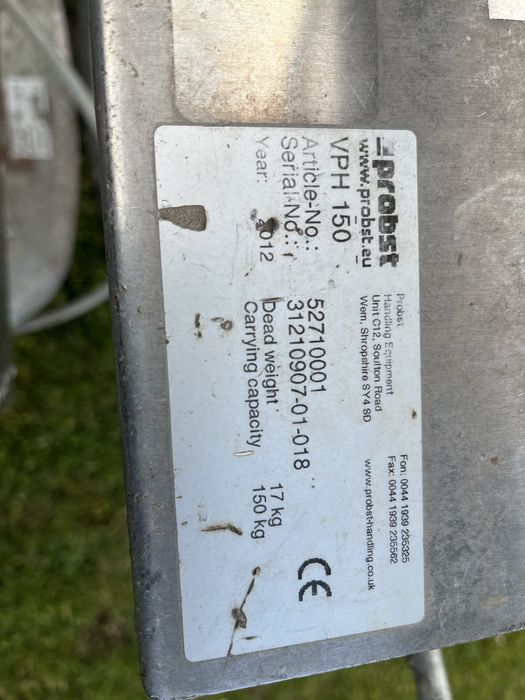 2 x Podnosnik próżniowy PROBST VPH-150 chwytak do plytek plyt i kostki