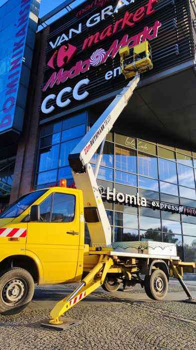Podnośnik koszowy zwyżka wynajem usługi 22m Wrocław wysięgnik
