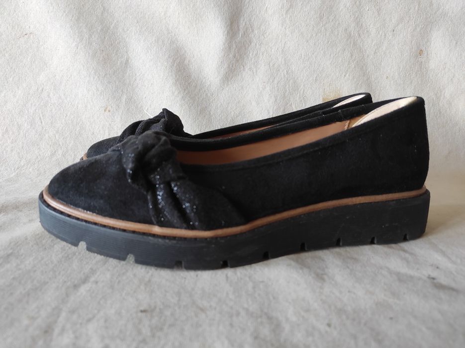 Baleriny wsuwane czarne Graceland na koturnie nr 37 jak nowe