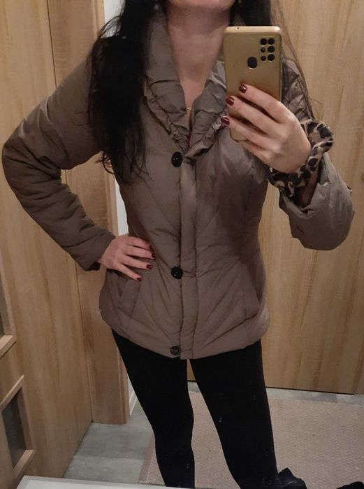 Bezowa zimowa wiosenna kurtka guess 36 38 s m