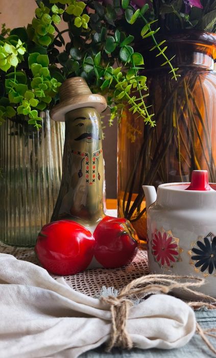 Чашка соусник бокалы графин фарфор цветное стекло посуд подарок  декор