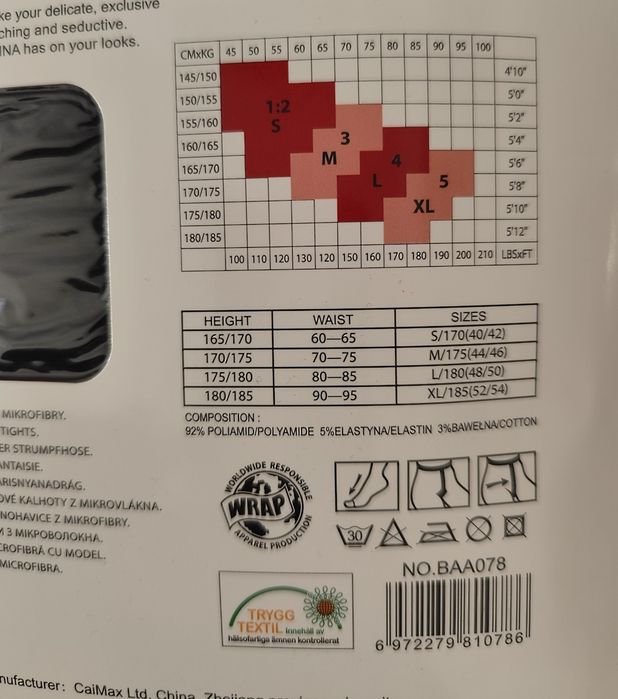 Rajstopy w gwiazdki z mikrofibry L-XL