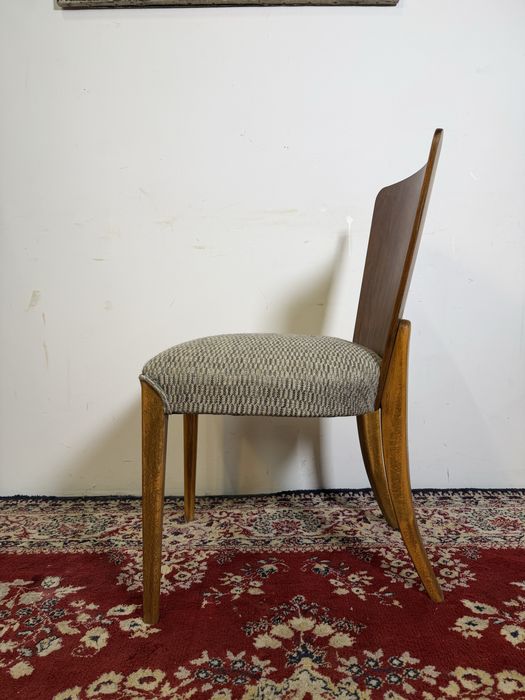 Krzesła PRL proj. J.Halabala Czechy lata 60. buk mat fargotex vintage