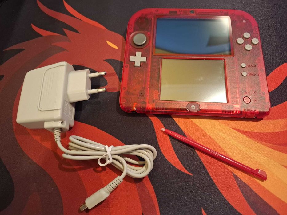 Nintendo 2ds vermelha transparente modificada 64 GB