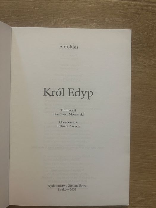 ,,Król Edyp” Sofokles