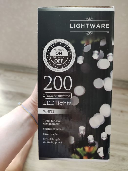 Герлянда на батарейках 19.9 метрів 200 лампочок