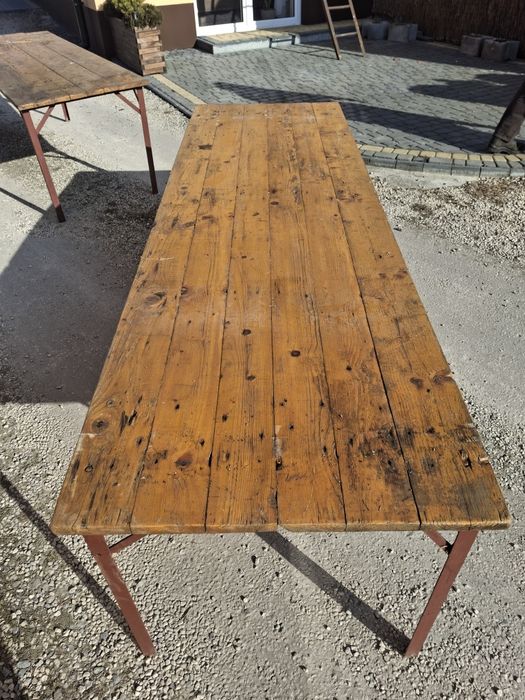 Stół 300x100 blat drewniany polakierowany nogi z kontownika