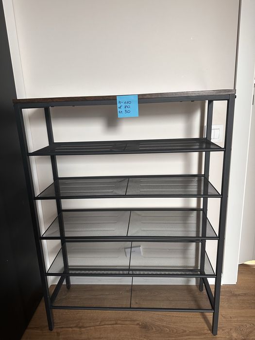 Regał loft industrialny metal + drewno 80x30x110