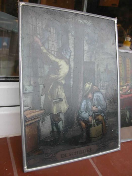kolekcjonerskie obrazy na szkle 2 sztuki