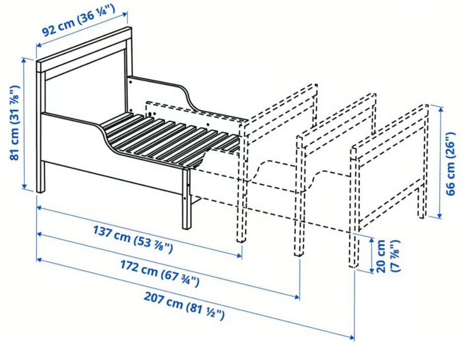 Cama criança extensível