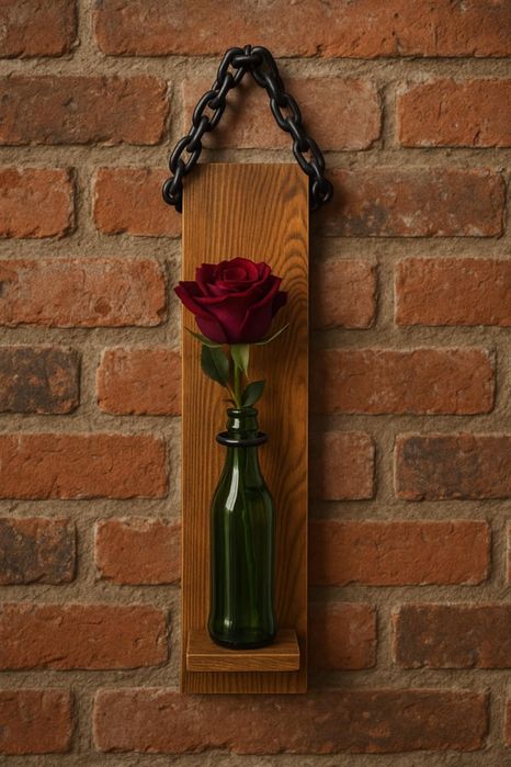 Wazon na desce szkło metal