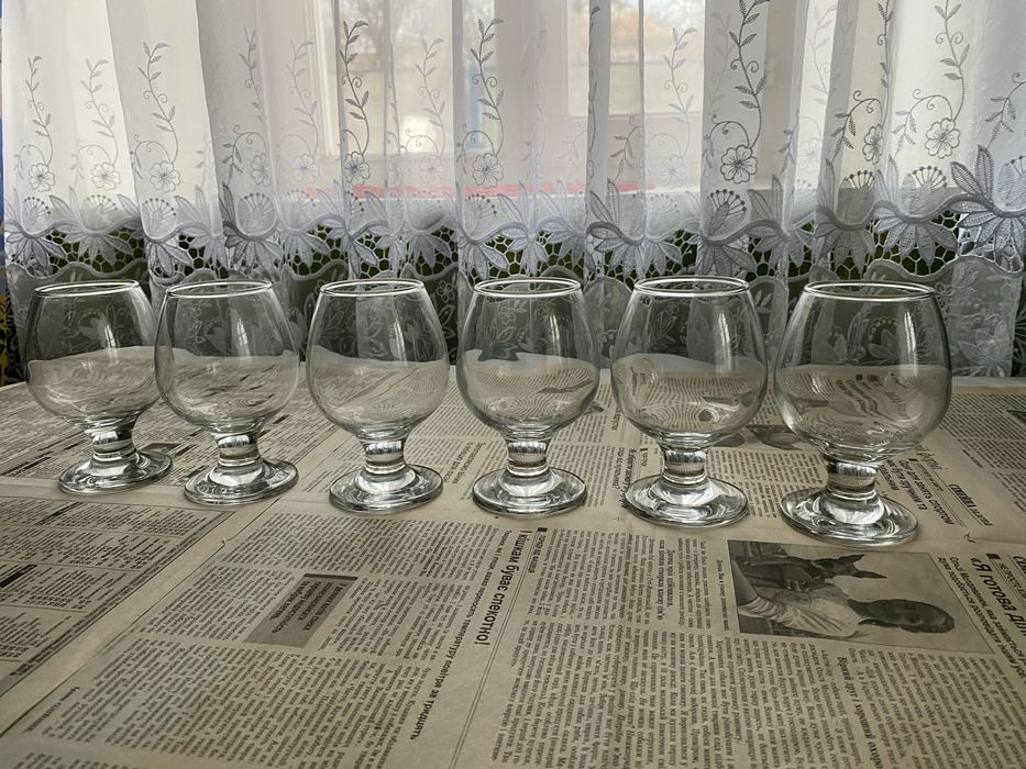 Набір келихів рюмок для коньяку (бренді) Rose