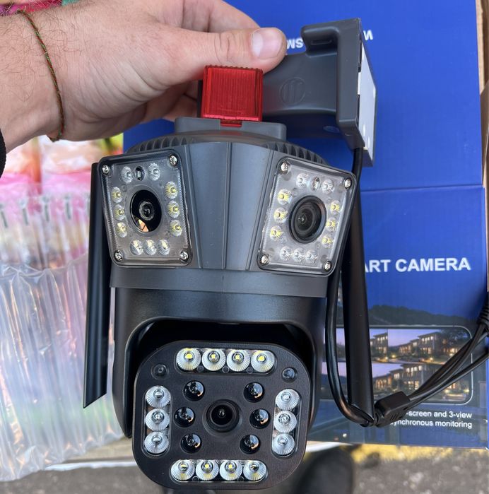 Уличная WiFi IP камера HW-SM1-20S 12 МП с 3 обьяктивами видеокамера