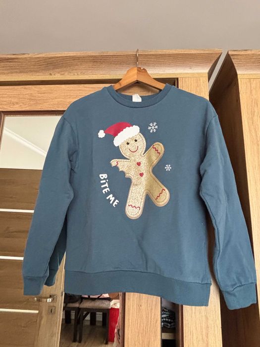 Bluza dziewczęca rozm. 158 z motywem świątecznym