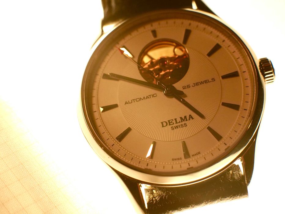 Relógio automático DELMA 25 jewels Swiss made open heart