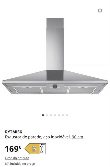 Exaustor de parede, aço inoxidável