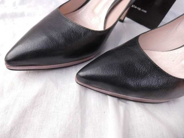 Simple skórzane szpilki platforma złote obcasy 39