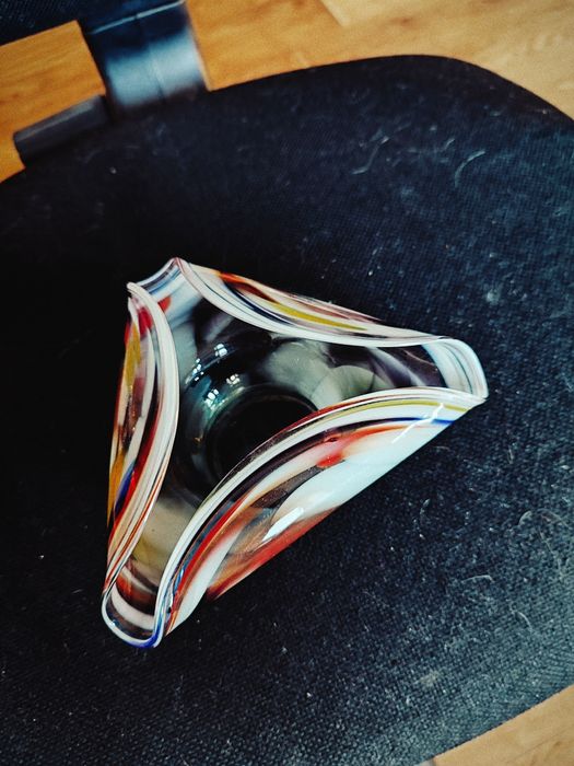 Пепельница вазочка цветное стекло СССР попільничка кольорове скло