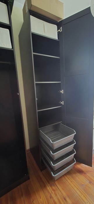 Szafy Pax Ikea Czarne 50cm kosze półki