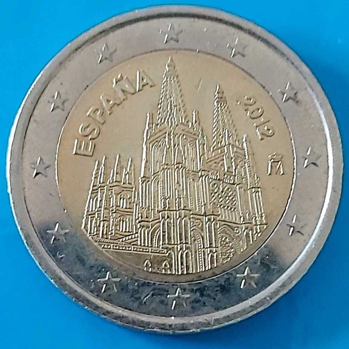 2 Euros de 2012, de Espanha, Rei Juan Carlos I Catedral Burgos