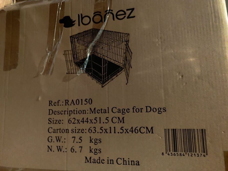 Jaula metálica dobrável para cão