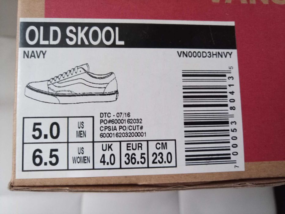 Vans old skool 36,5 navy elementy skórzane nowe Vansy granatowe
