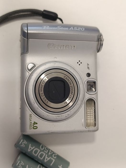 Aparat cyfrowy CANON A520 PowerShot vintage WIZJER MANUAL y2k 4mpx CCD