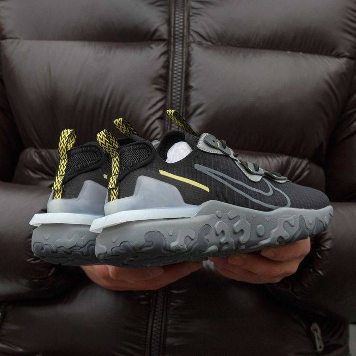 Кросівки Nike React Vision Black/Grey premium | Кроссовки Найк чоловічі