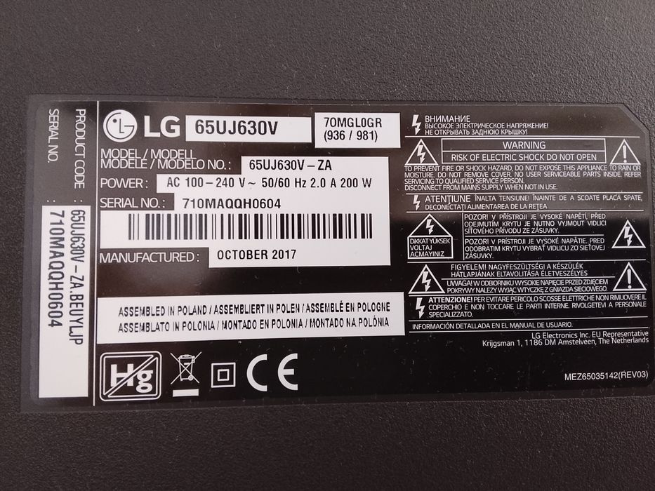 TV LG 65 ultra HD 4K em muito bom estado