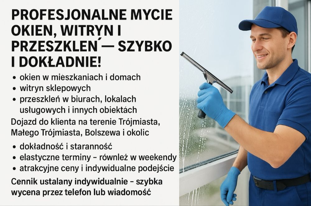 Profesjonalne Mycie Okien, Witryn i Przeszkleń – Szybko i Dokładnie!